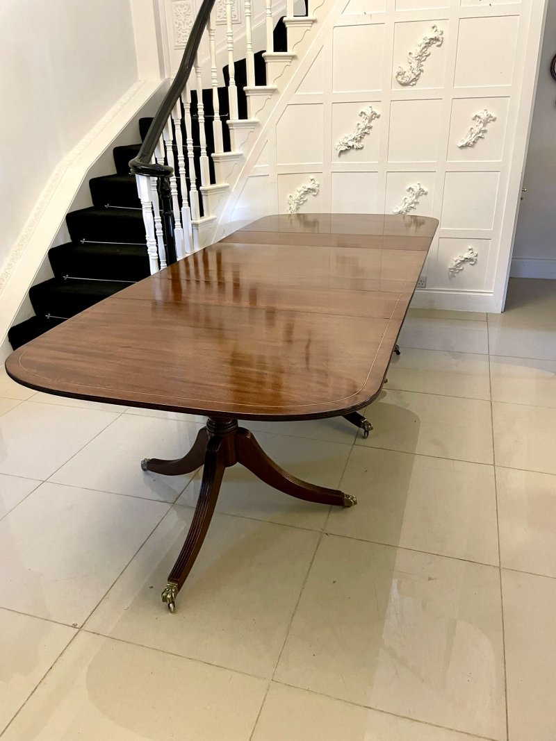 Quality Antique Edwardian 12 Seater Triple-Pedestal Dining Table